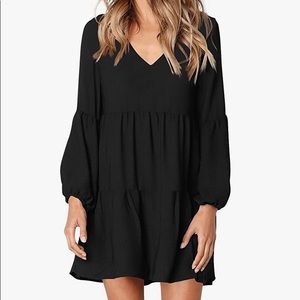 Amazon long sleeved black tiered dress
